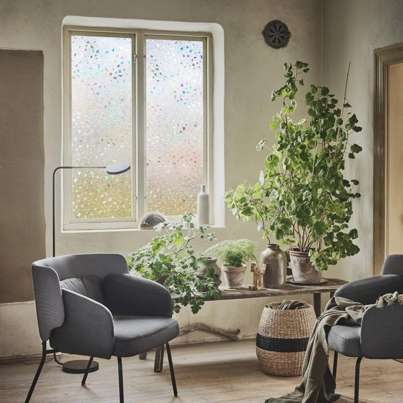 LEMON CLOUD Decorative Window Film, Stained Window Privacy Film, Frosted Glass Static Cling for Glass Door Home, 3D Rubble Design (17.5 x 78.7 Inch) - Image 3